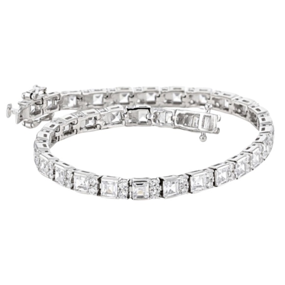 Bella Crystal Line Tennis Bracelet in 925 Silver Dazzling Diamond - Picture 3 of 8